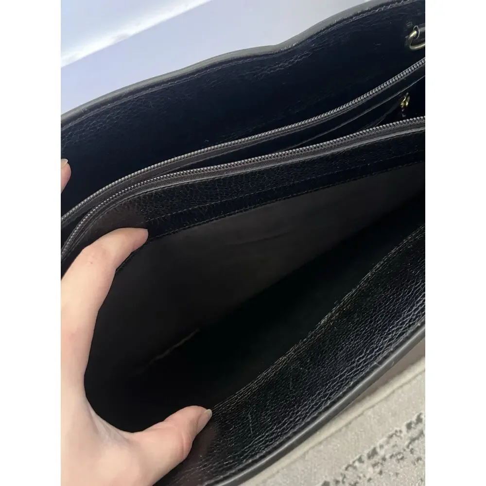 Mark Cross Vintage Leather Briefcase laptop bag Black Shoulder Bag Top Handle